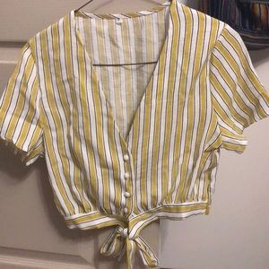 Short sleeve striped tie shirt